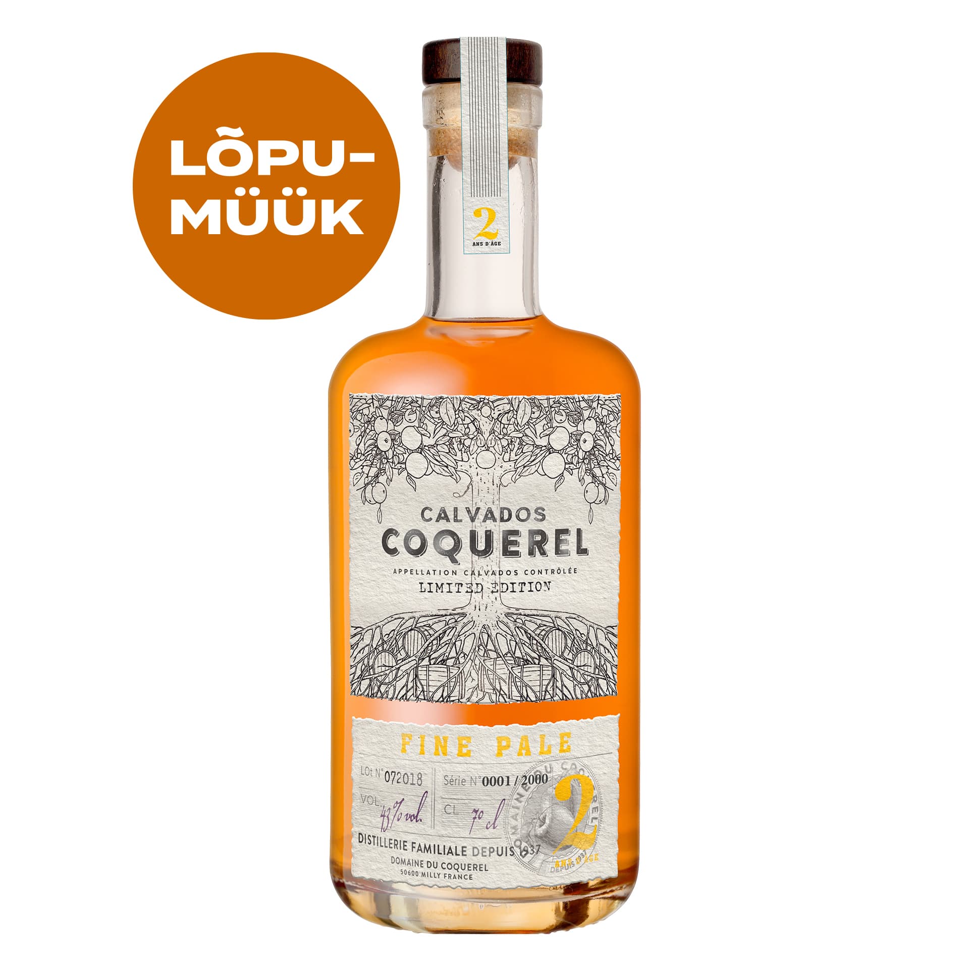 CALVADOS COQUEREL FINE PALE 43% 70CL SV_0