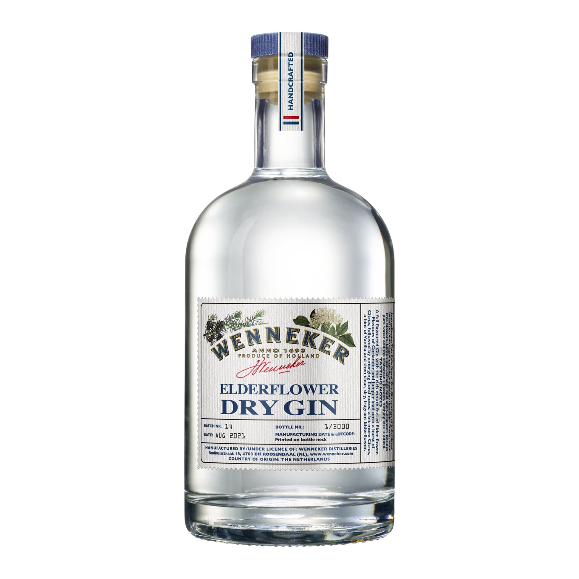 WENNEKER ELDERFLOWER DRY GIN 40% 70CL_0