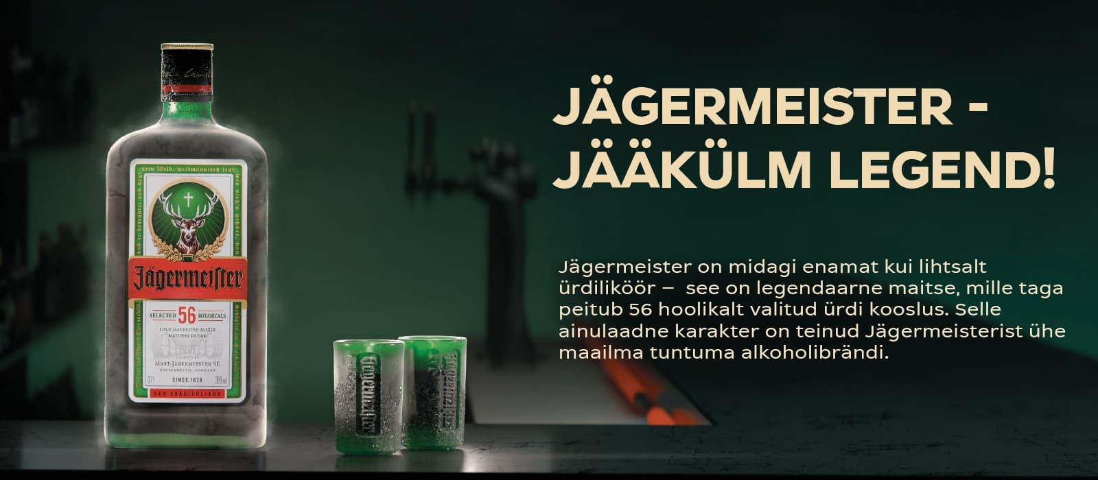 Jägermeister - jääkülm legend, Jägermeister jäine pudel ja pitsid