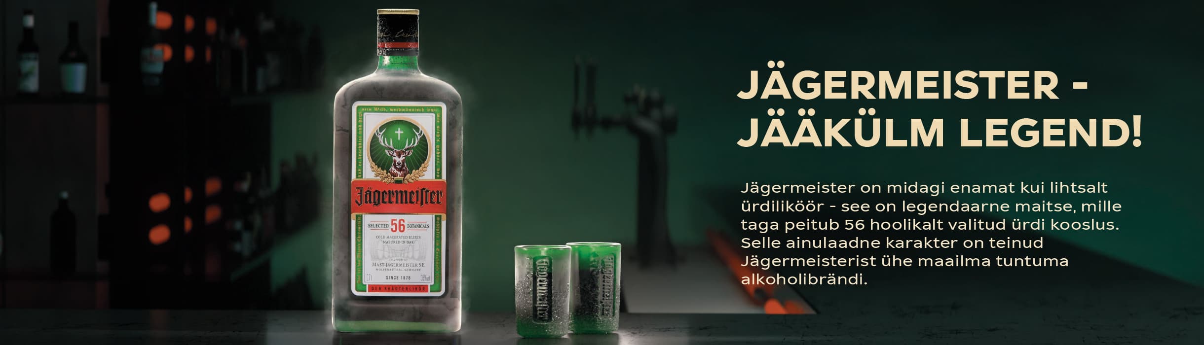 Jägermeister - jääkülm legend, Jägermeister jäine pudel ja pitsid