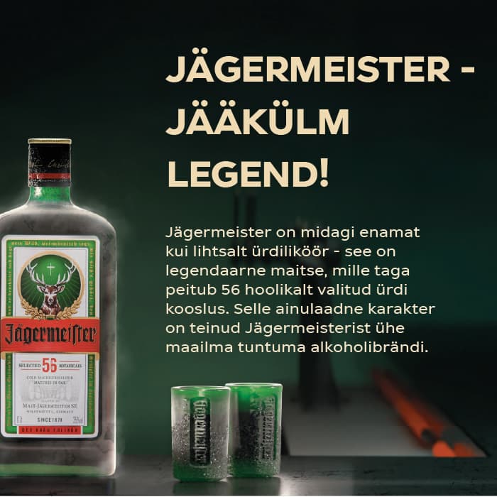 Jägermeister - jääkülm legend, Jägermeister jäine pudel ja pitsid